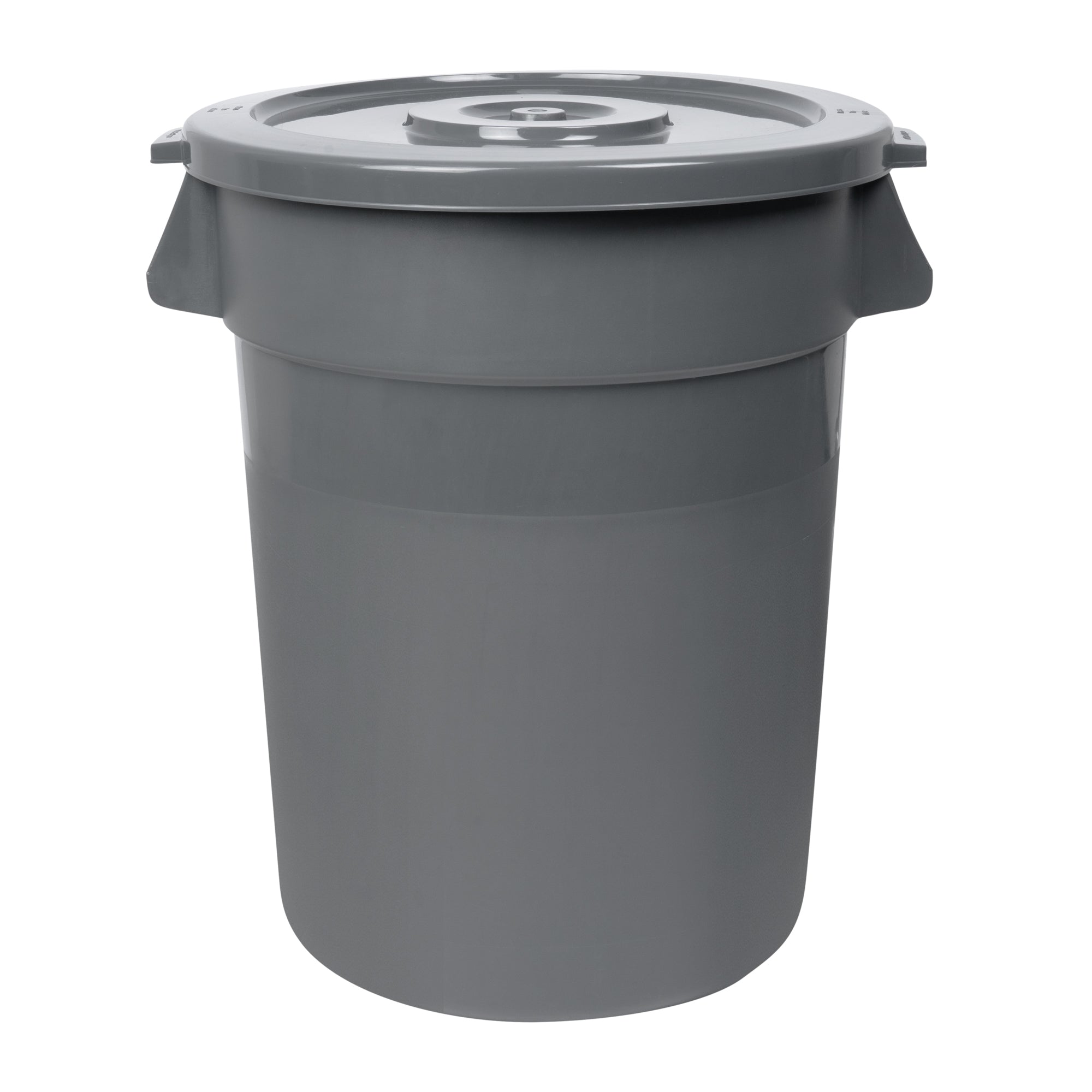 RW Clean 1 Gray 32 gal Plastic Commercial Trash Can and 1 Gray Lid