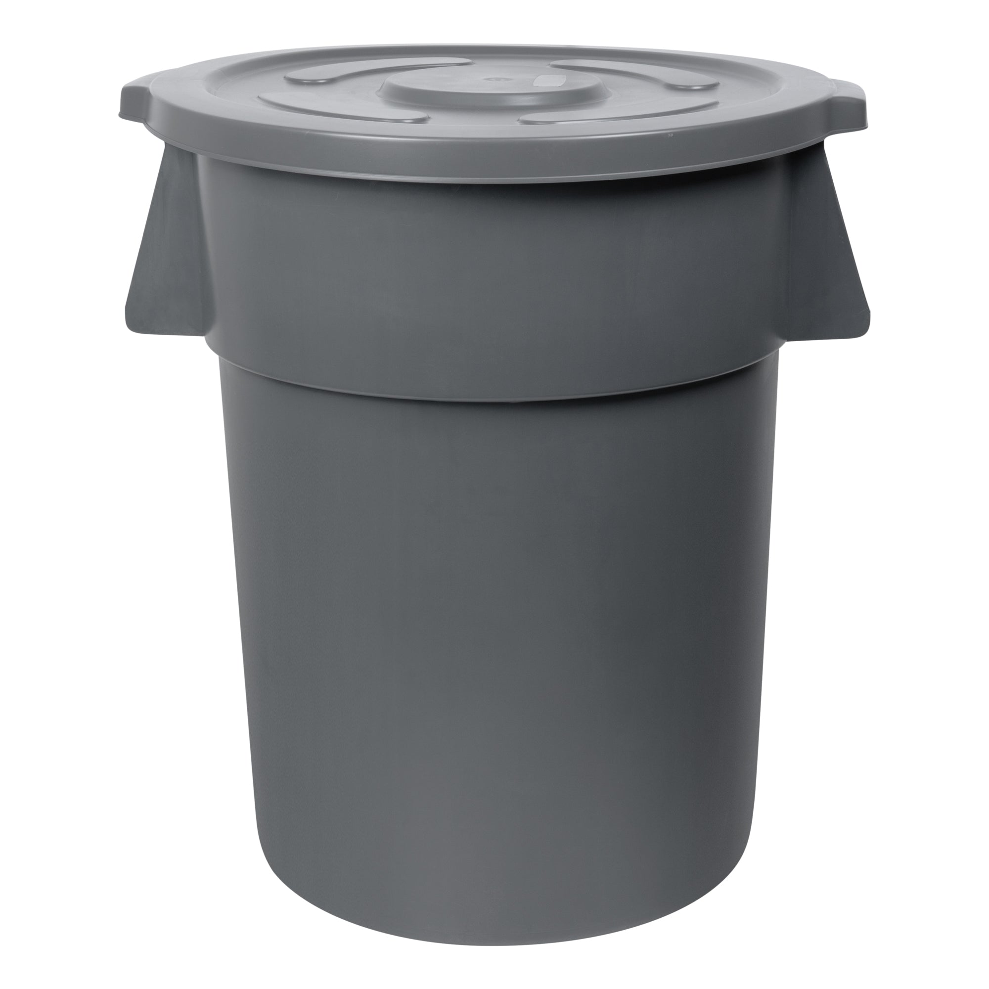 RW Clean 1 Gray 55 gal Plastic Commercial Trash Can and 1 Gray Lid