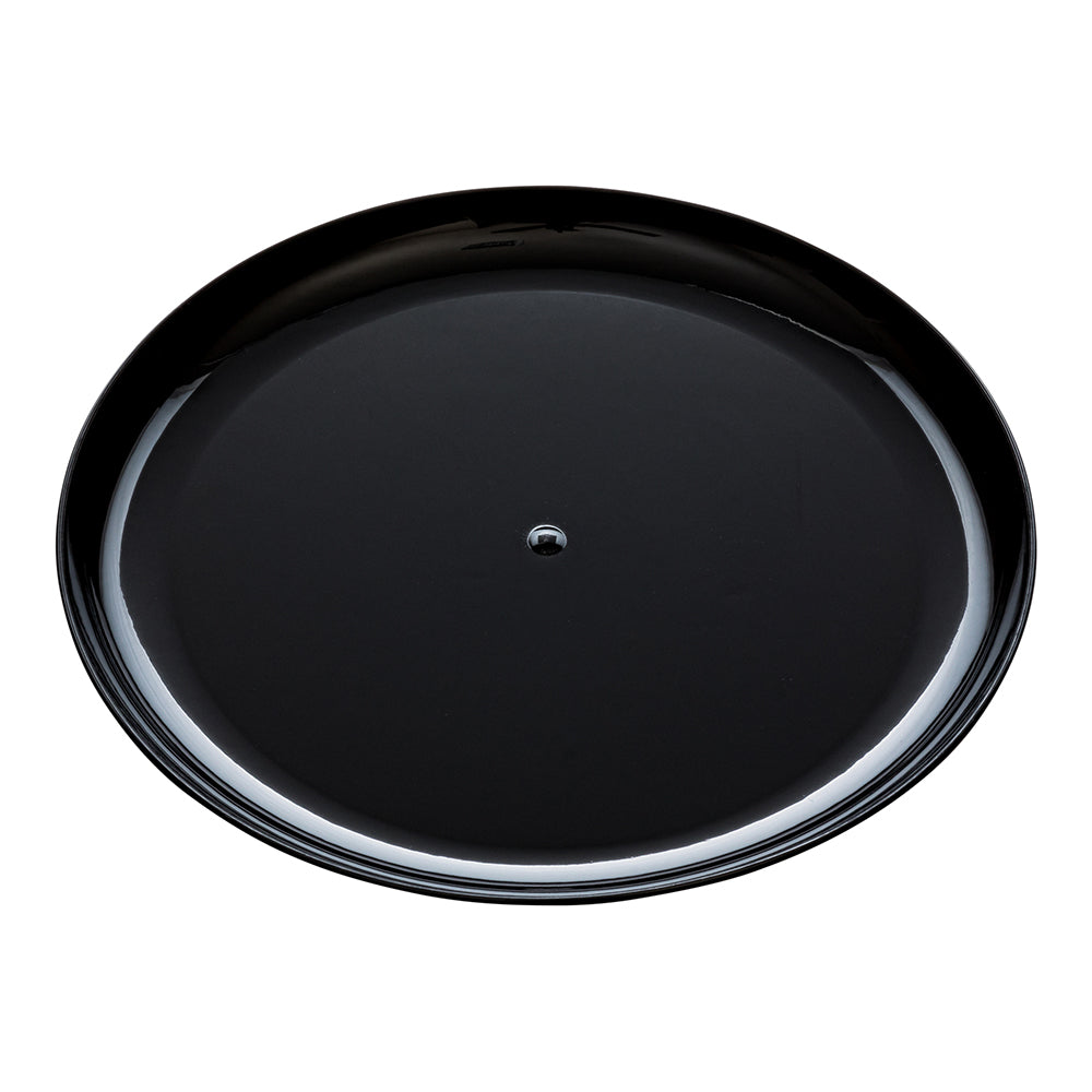 100 Round Black 9" Plastic Elegant Plates and 100 Moderna Silver Plastic Cutlery Sets