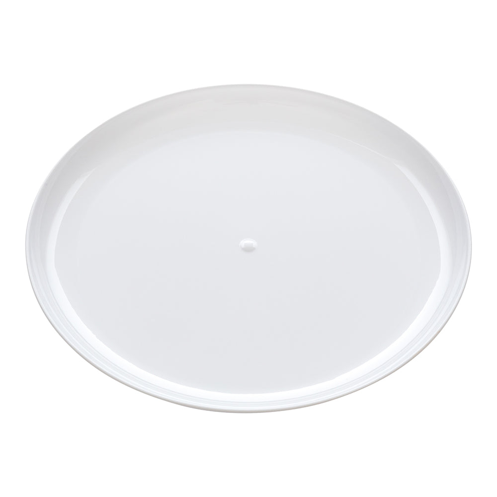 100 Round White 9" Plastic Elegant Plates and 100 Argento Silver Plastic Cutlery Sets