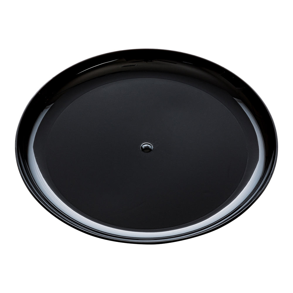 100 Round Black 7" Plastic Medium Elegant Plates and 100 Argento Silver Plastic Cutlery Sets