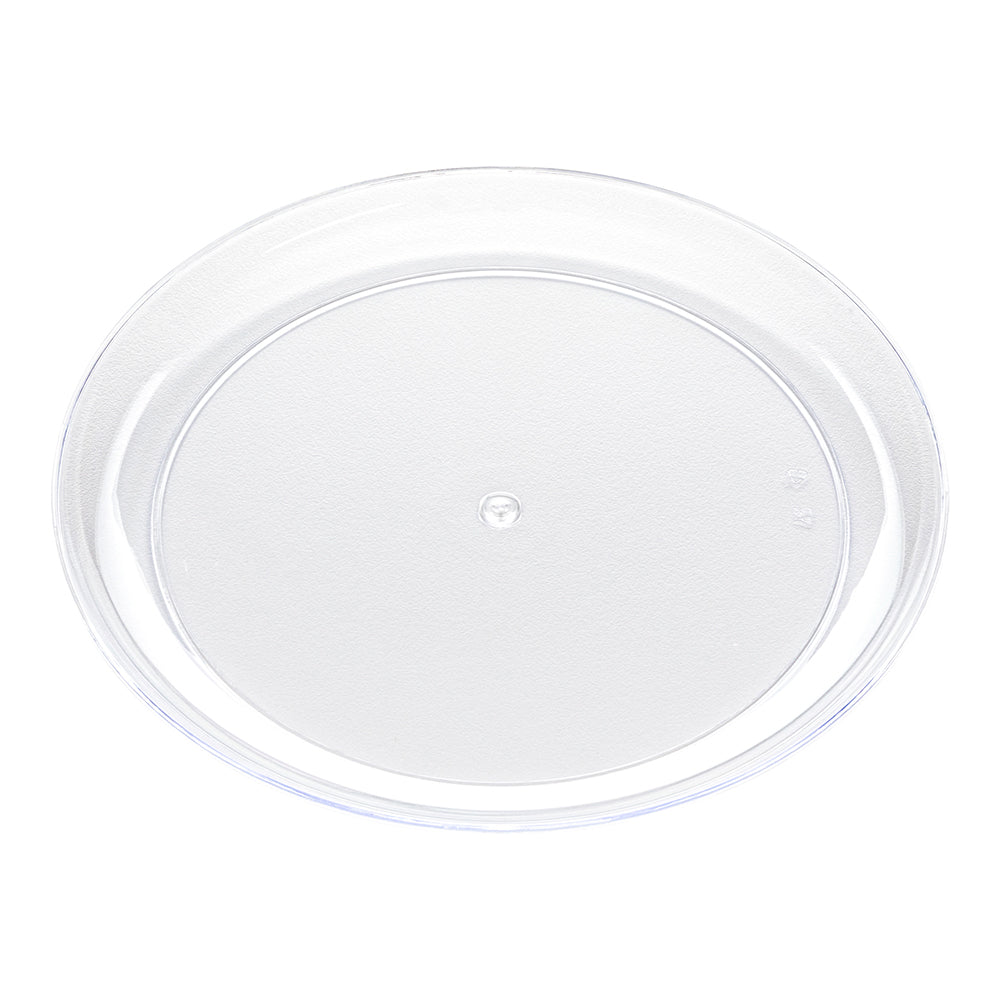 100 Round Clear 7" Plastic Medium Elegant Plates and 100 Argento Silver Plastic Cutlery Sets