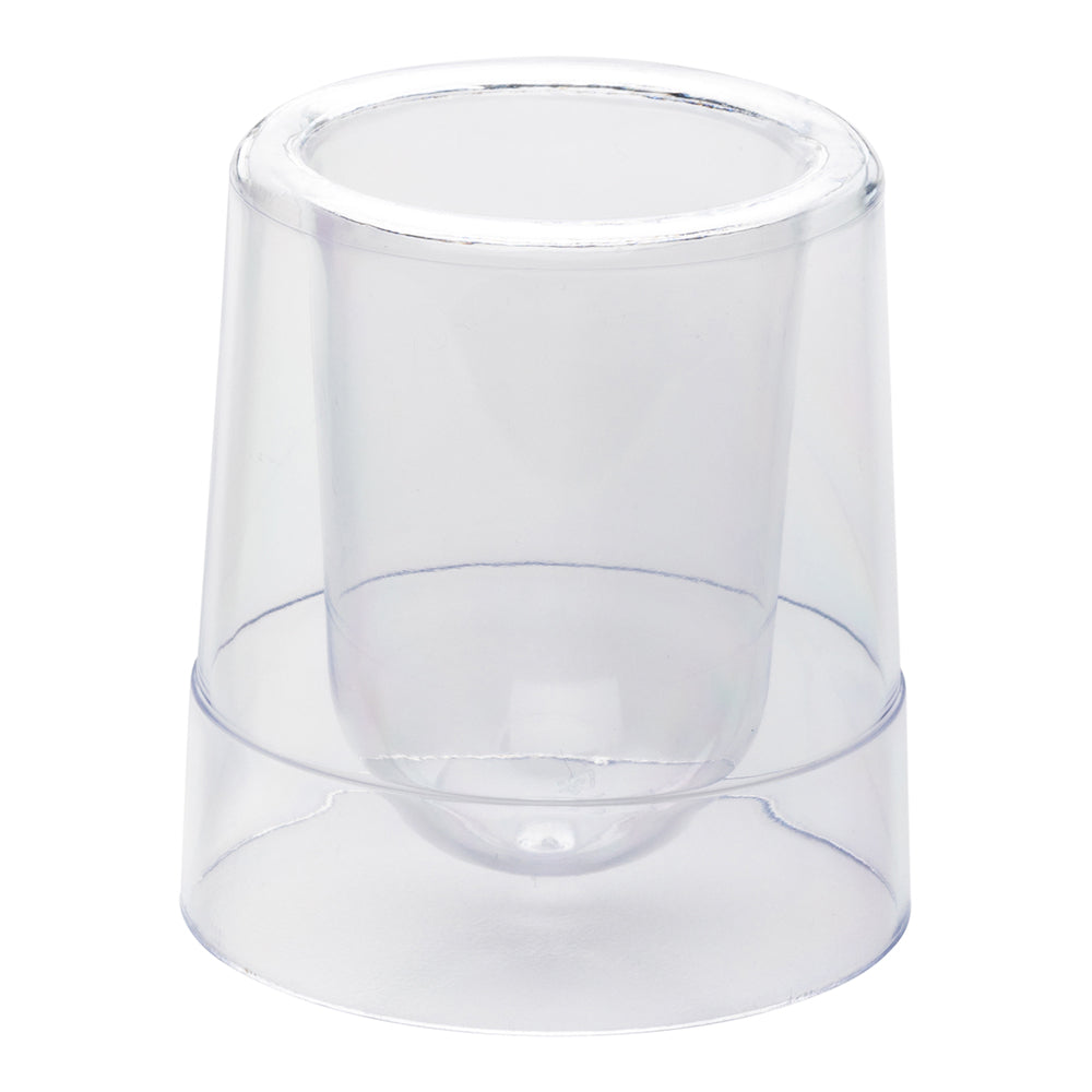 100 2 oz Round Clear Plastic Double Walled Cups and 100 Silver Plastic 4" Mini Forks