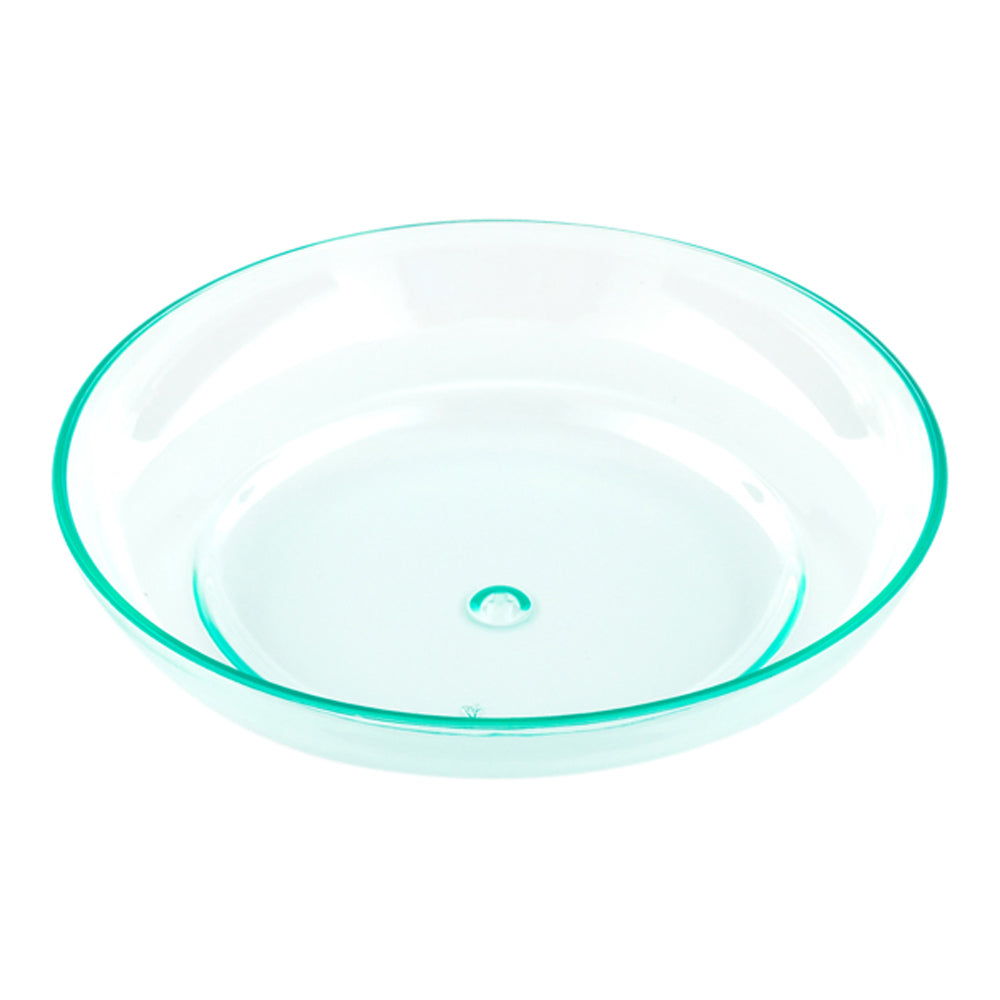 100 Round Seagreen 3.25" Plastic Mini Rotondo Plates and 100 Silver Plastic 4" Mini Spoons