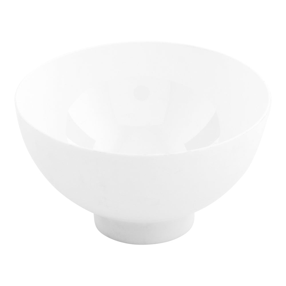 100 2 oz Round White Plastic Coppa Bowls and 100 Silver Plastic 4" Mini Spoons