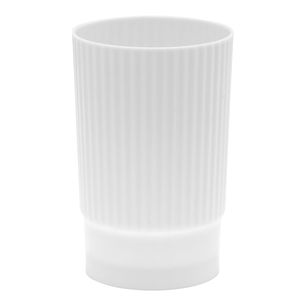 100 4 oz White Plastic Toque Parfait Cups and 100 Silver Plastic 4" Mini Spoons