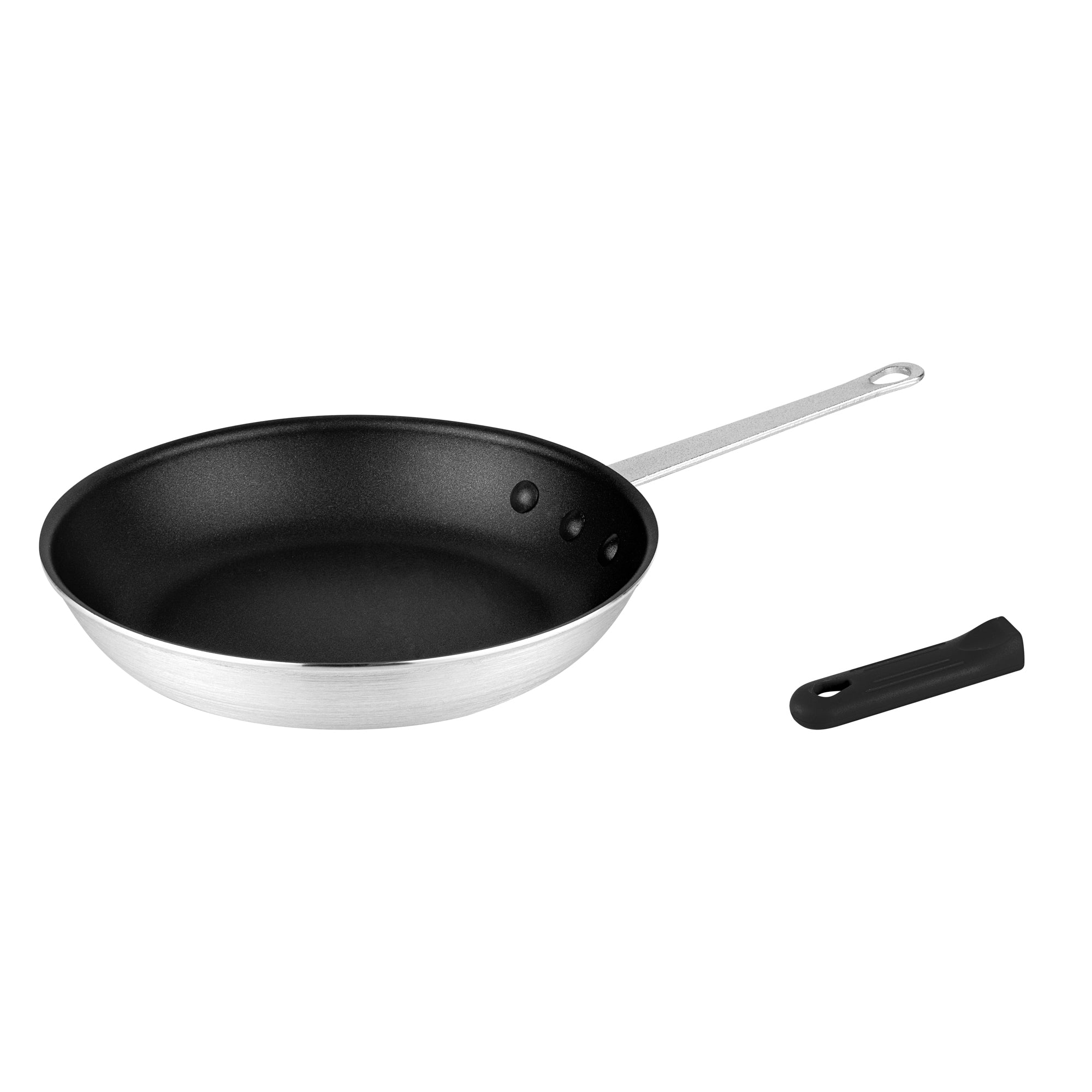 Met Lux 1 Aluminum 10" Non-Stick Fry Pan and 1 Black Silicone Pan Handle Sleeve