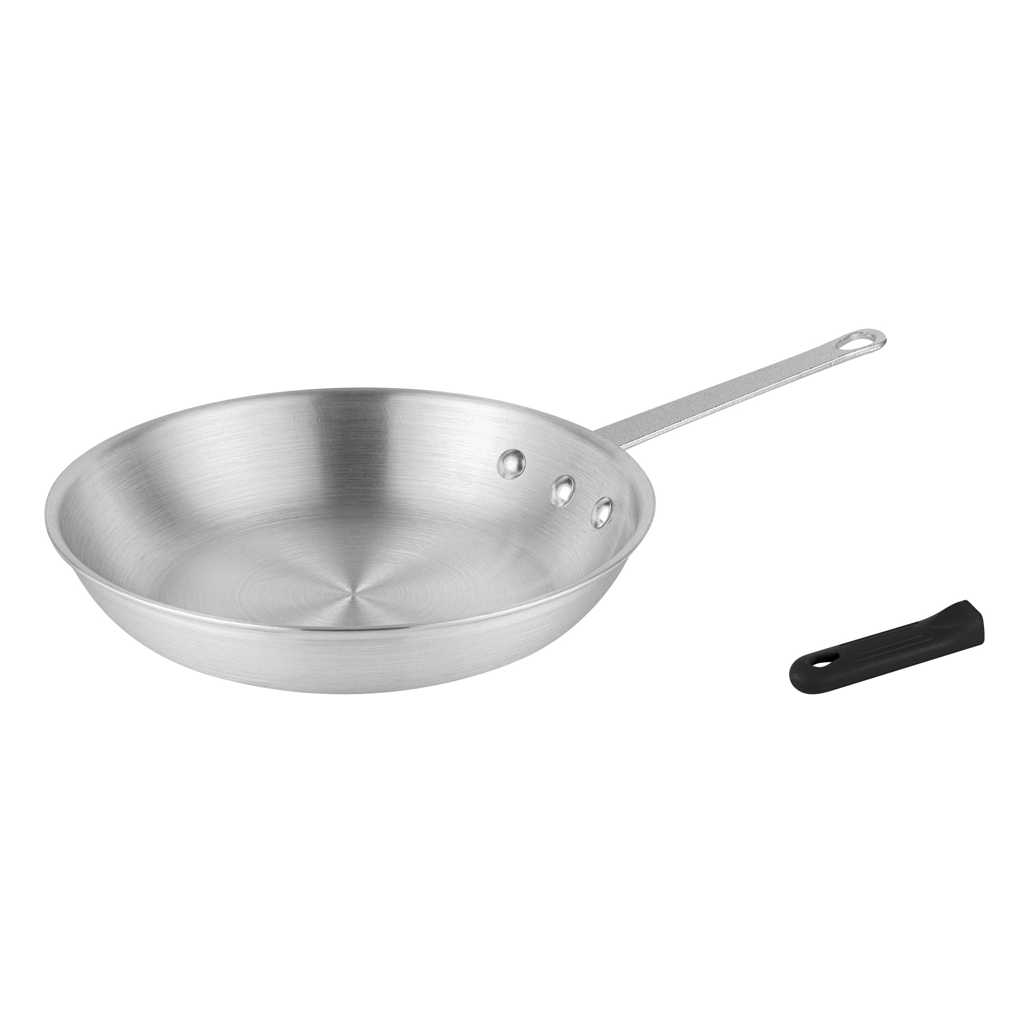 Met Lux 1 Aluminum 10" Fry Pan and 1 Black Silicone Pan Handle Sleeve