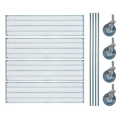 RW Base 4-Tier NSF Green Epoxy Shelving Unit - and 18