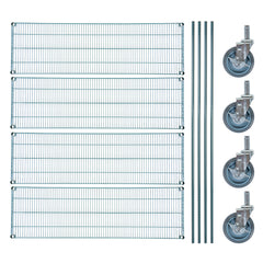 RW Base 4-Tier NSF Green Epoxy Shelving Unit - and 18