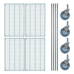 RW Base 4-Tier NSF Green Epoxy Shelving Unit - and 18