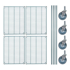 RW Base 4-Tier NSF Green Epoxy Shelving Unit - and 18