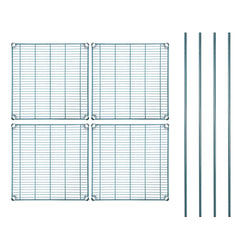 RW Base 4-Tier NSF Green Epoxy Shelving Unit - and 24