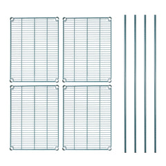 RW Base 4-Tier NSF Green Epoxy Shelving Unit - and 18