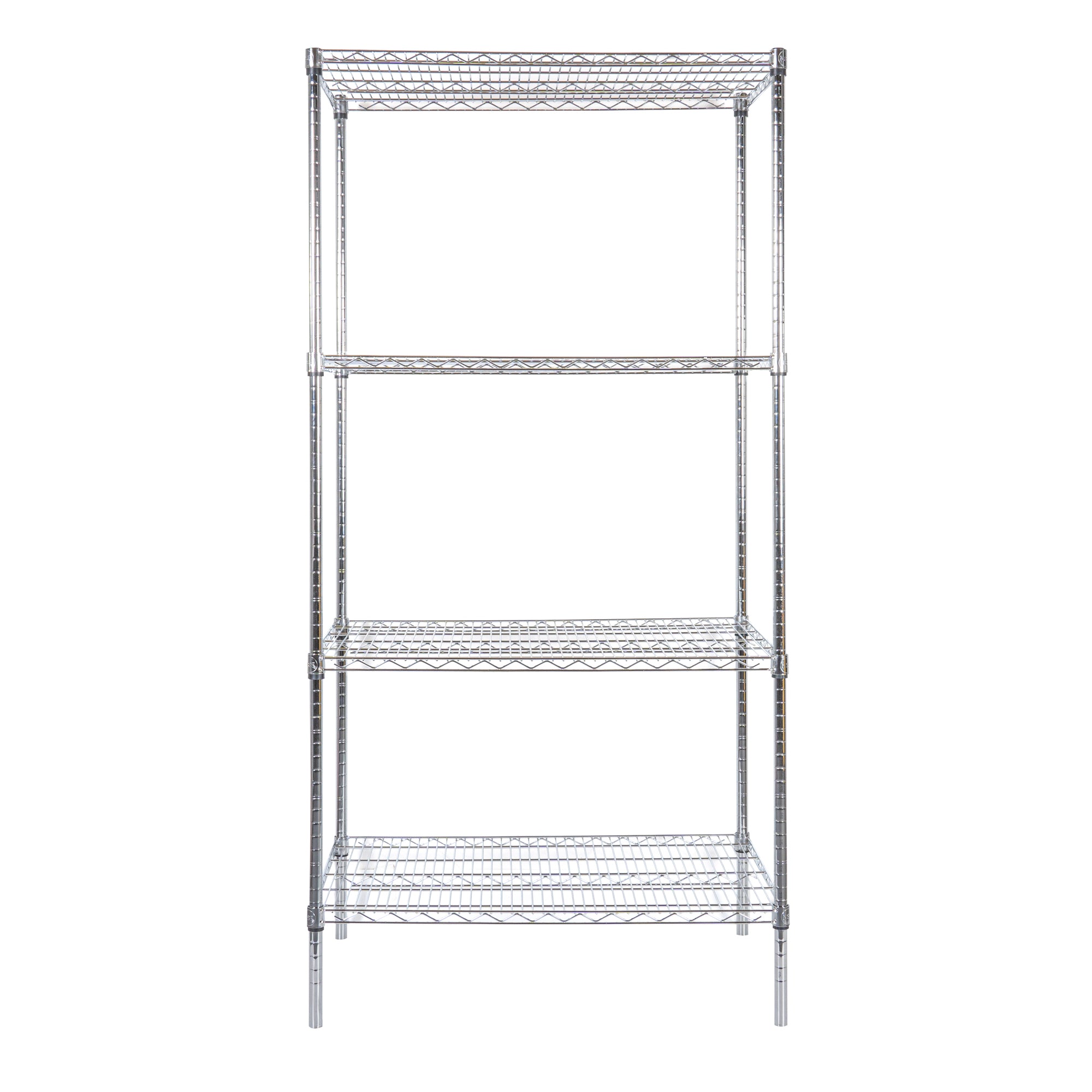 RW Base 4-Tier NSF Chrome Shelving Unit - with 24" x 36" Shelves and 74" Posts