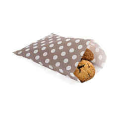 Rectangle Gray Paper Bag - Polka Dots - 7