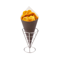 Cone Tek Black Paper Food Cone - 11 1/2