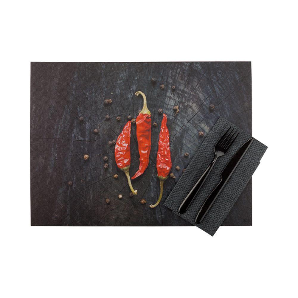 Rectangle Hot Chilly Paper Placemat - Semi-Disposable, 10 Uses - 11 3/4" x 15 3/4" - 12 count box