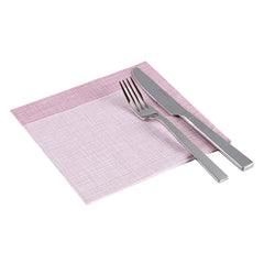 Luxenap Square White Paper Napkin - Super Lux, with Burgundy Threads - 15 3/4