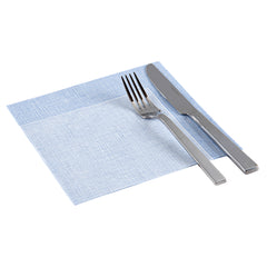 Luxenap Square White Paper Napkin - Super Lux, with Blue Threads - 15 3/4