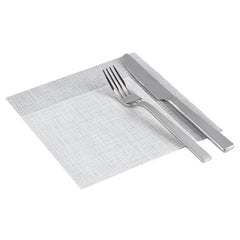 Luxenap Square White Paper Napkin - Air Laid, with Gray Threads - 15 3/4