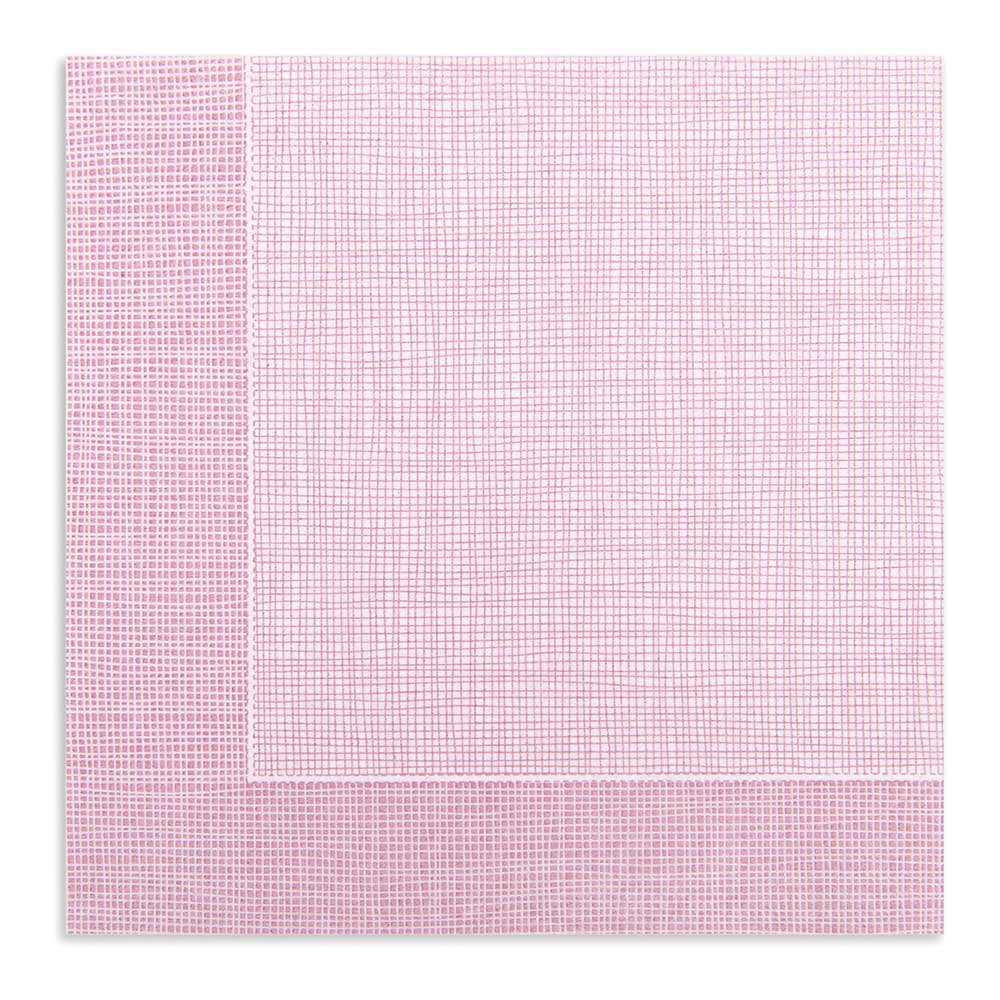 Luxenap Square White Paper Napkin - Super Lux, with Burgundy Threads - 15 3/4" x 15 3/4" - 600 count box