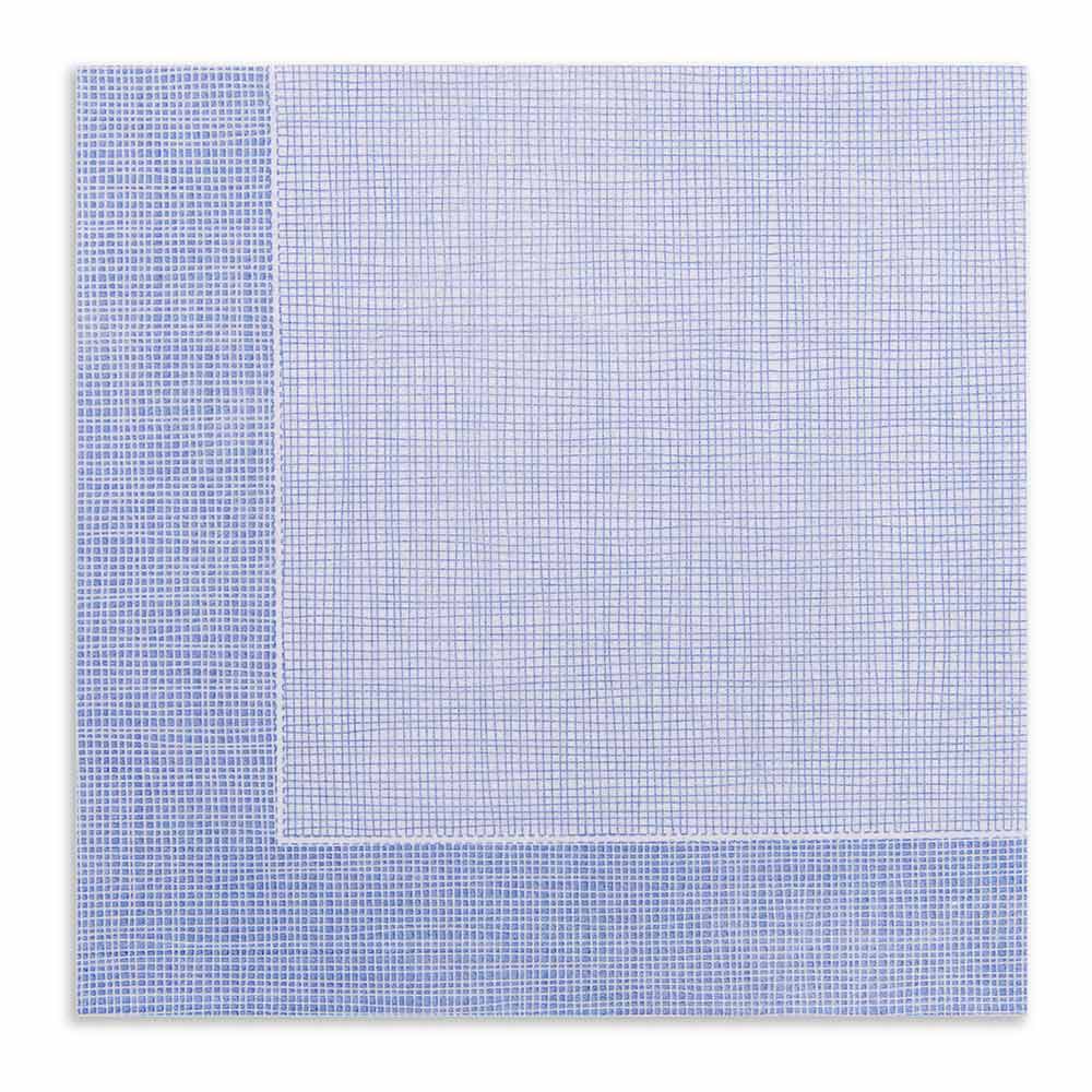 Luxenap Square White Paper Napkin - Super Lux, with Blue Threads - 15 3/4" x 15 3/4" - 600 count box