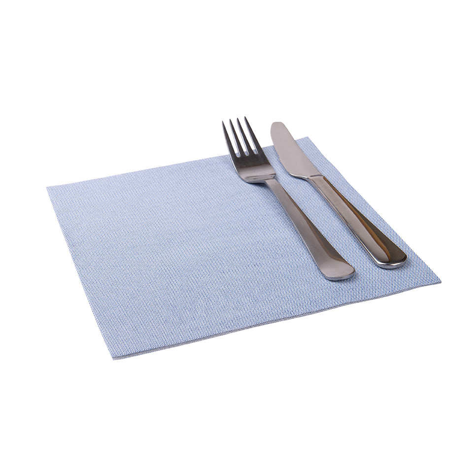 Luxenap Square Blue Denim Paper Napkin - Air Laid - 15 3/4" x 15 3/4" - 600 count box