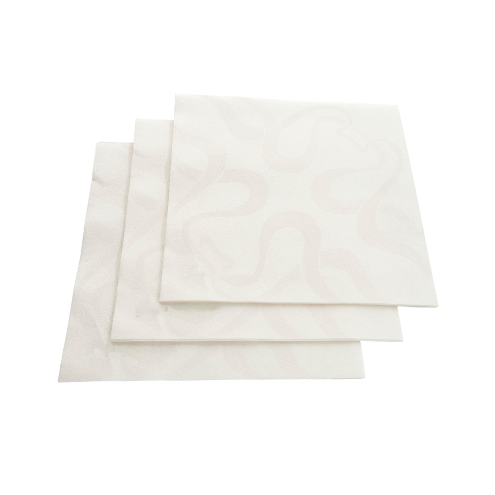 Luxenap Square Vintage White Paper Napkin - Air Laid - 15 3/4" x 15 3/4" - 600 count box