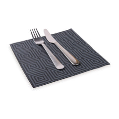 Luxenap Square Greco Black Paper Napkin - Air Laid - 15 3/4