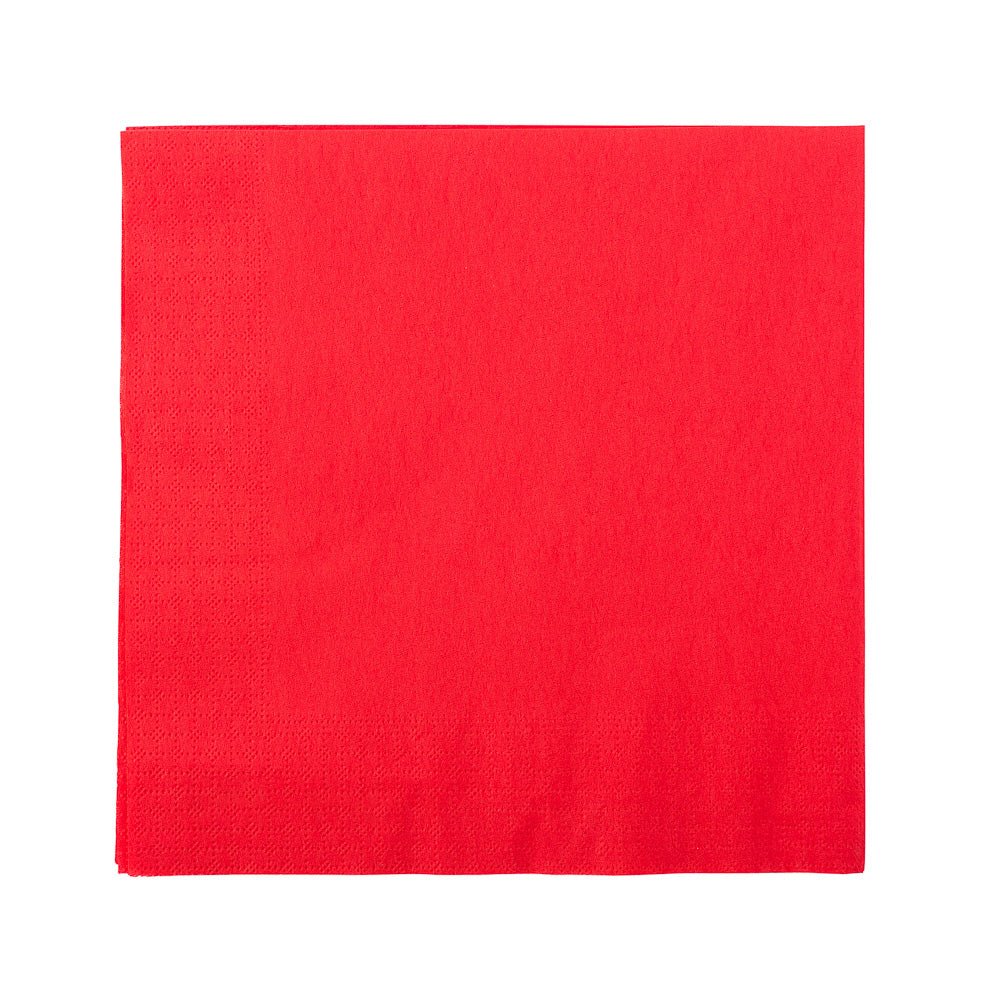 Luxenap Square Red Paper Napkin - Micropoint, 2-Ply - 15 1/2" x 15 1/4" - 1800 count box