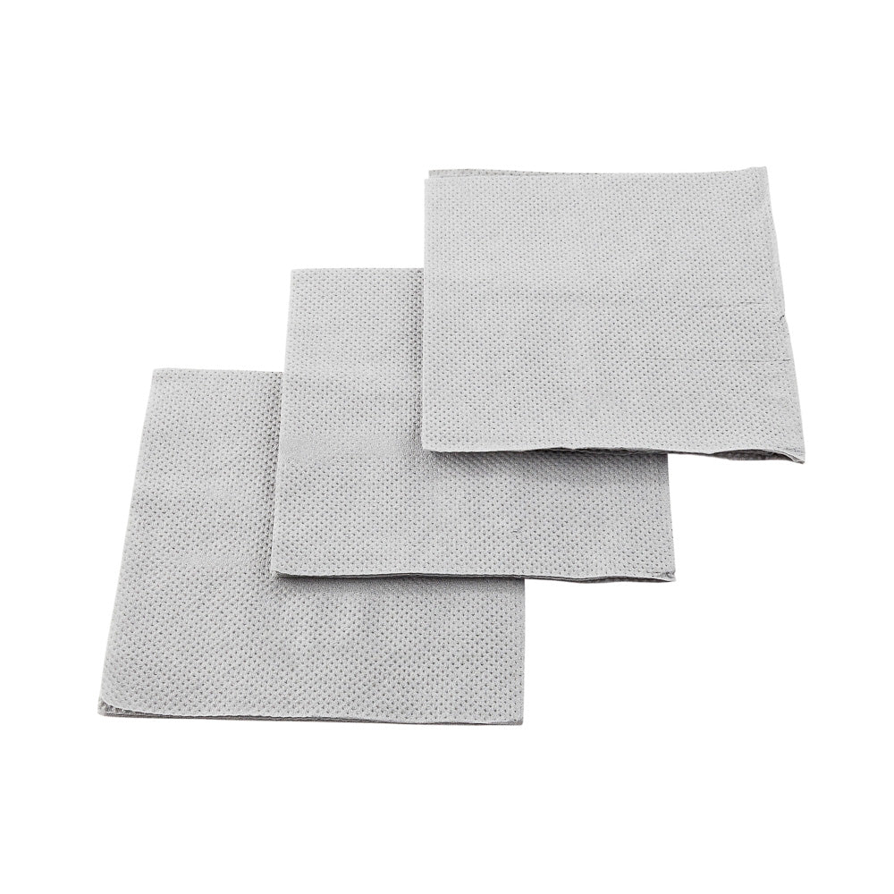 Luxenap Square Gray Paper Cocktail Napkin - Micropoint, 2-Ply - 7 3/4" x 7 3/4" - 4800 count box