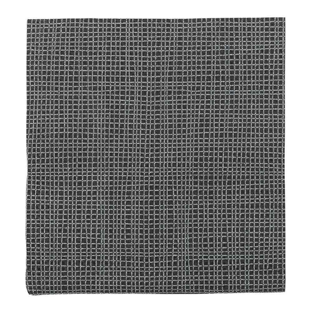 Luxenap Square Black Paper Cocktail Napkin - Micropoint, 2-Ply, with White Threads - 7 3/4" x 7 3/4" - 4800 count box