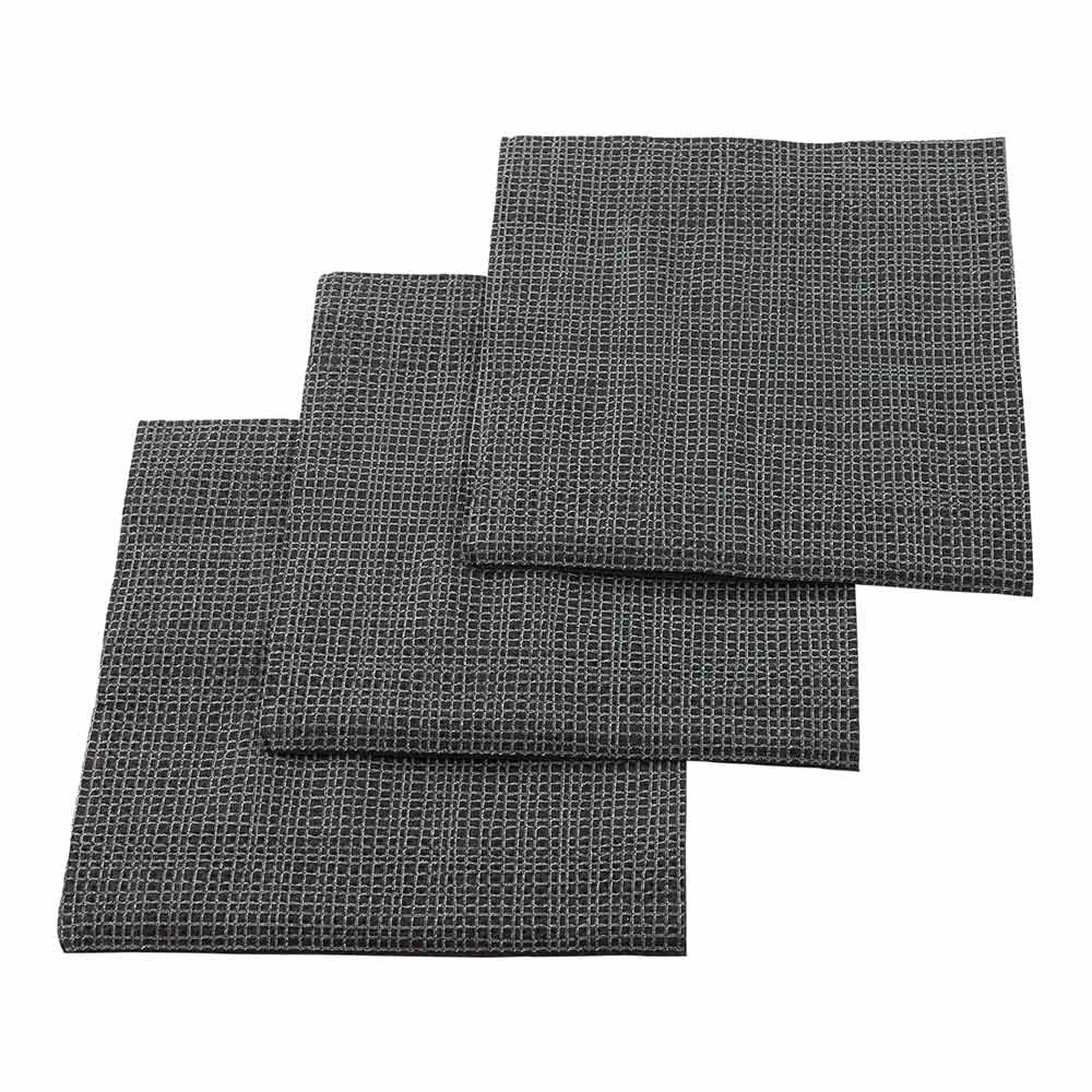 Luxenap Square Black Paper Cocktail Napkin - Micropoint, 2-Ply, with White Threads - 7 3/4" x 7 3/4" - 4800 count box