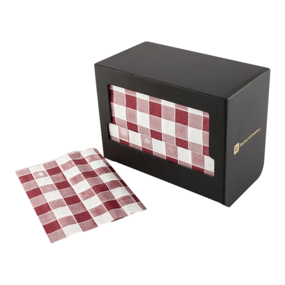 Rectangle Black Wood Napkin Dispenser - For Picnic Print Napkin - 7 1/2" x 4" x 5 3/4" - 1 count box