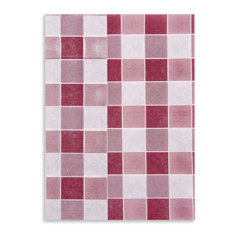 Luxenap Rectangle Bordeaux Paper Napkin - Picnic Print, 1-Ply - 7" x 13 1/2" - 7000 count box