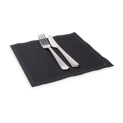 Napluxe Square Black Cotton Napkin - Organic, Disposable - 8 3/4