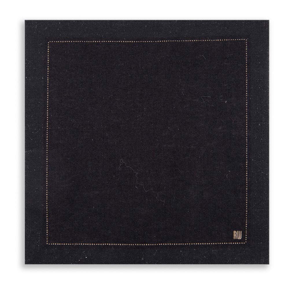 Napluxe Square Black Cotton Cocktail Napkin - Organic, Disposable - 4 1/2" x 4 1/2" - 500 count box