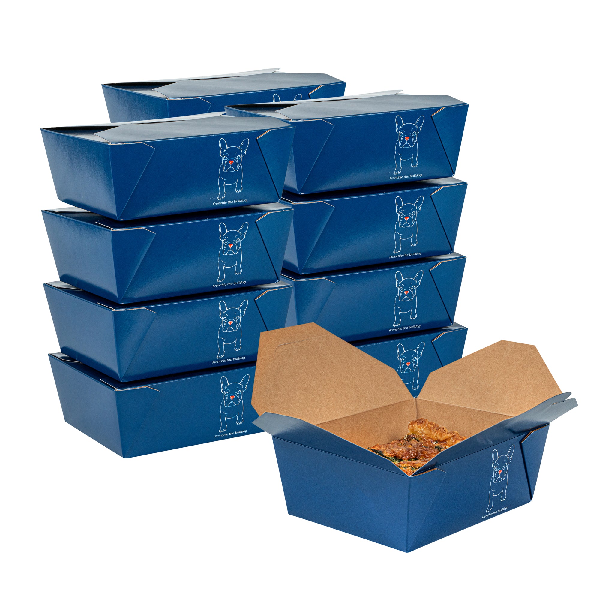 Bio Tek 45 oz Rectangle Frenchie Paper #8 Bio Box Take Out Container - 6 3/4" x 5 1/2" x 2 1/2" - 200 count box