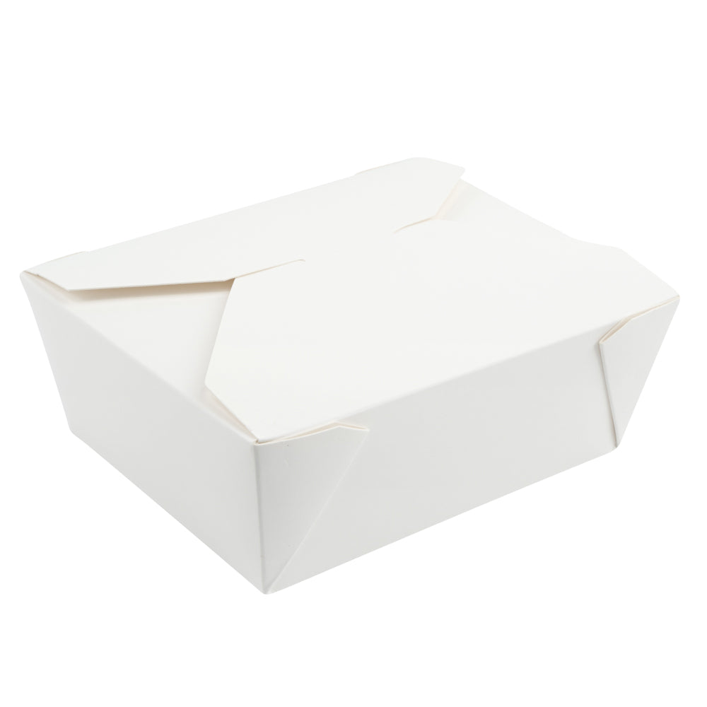 Bio Tek 45 oz Rectangle White Paper #8 Bio Box Take Out Container - 6 3/4" x 5 1/2" x 2 1/2" - 200 count box