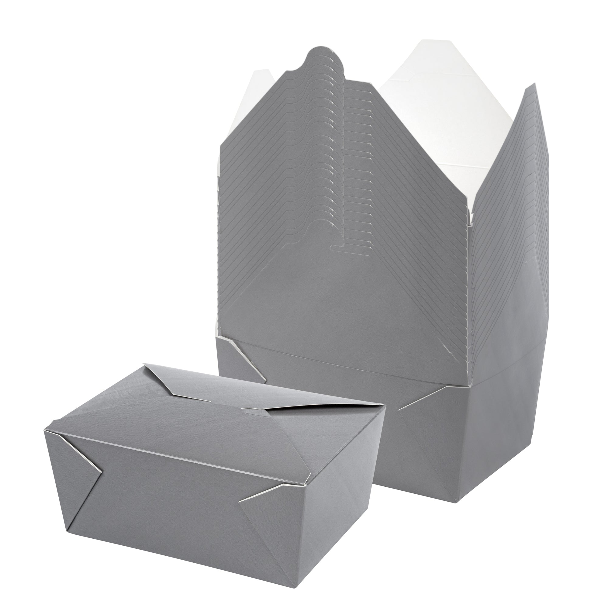 Bio Tek 98 oz Rectangle Gray Paper #4 Bio Box Take Out Container - 8 1/2" x 6 1/4" x 3 1/2" - 200 count box