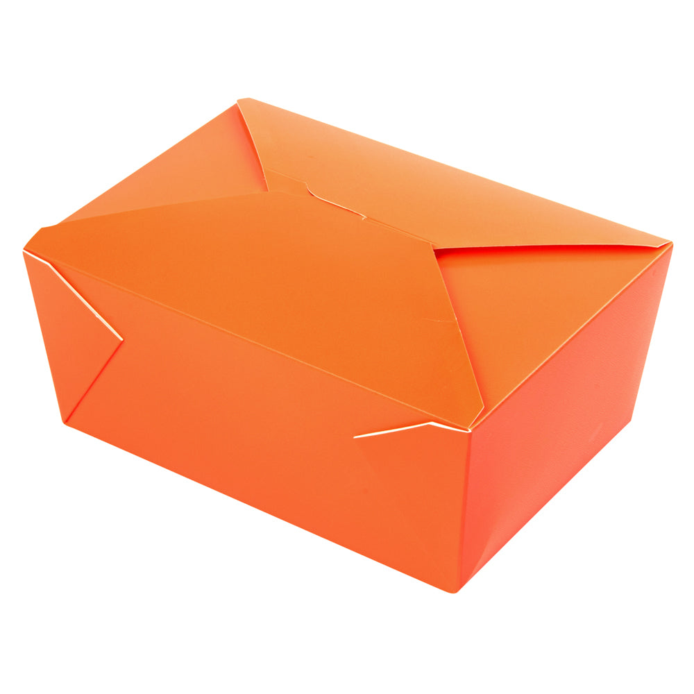 Bio Tek 98 oz Rectangle Tangerine Orange Paper #4 Bio Box Take Out Container - 8 1/2" x 6 1/4" x 3 1/2" - 200 count box