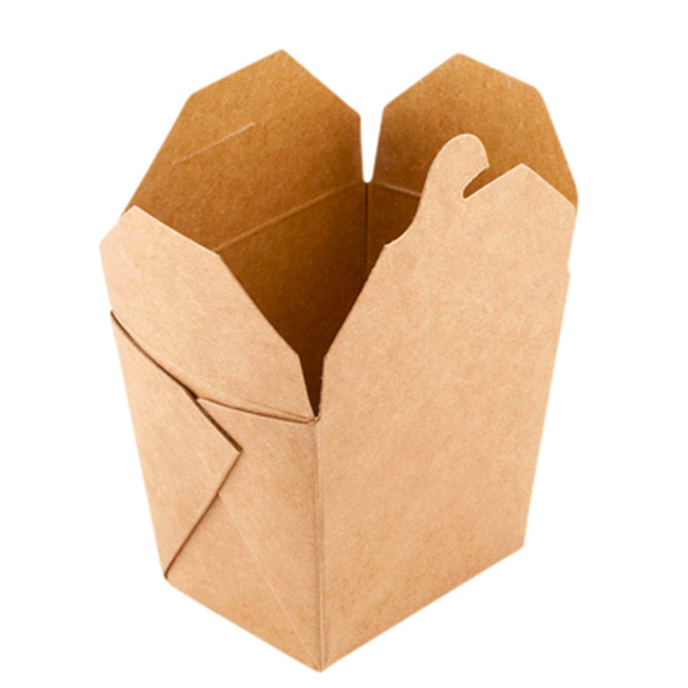 Bio Tek 8 oz Square Kraft Paper Noodle Take Out Container - 2 3/4" x 2 1/4" x 2 1/2" - 200 count box