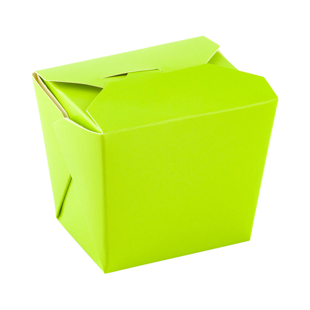 Bio Tek 8 oz Square Eco Green Paper Noodle Take Out Container - 2 3/4" x 2 1/4" x 2 1/2" - 200 count box