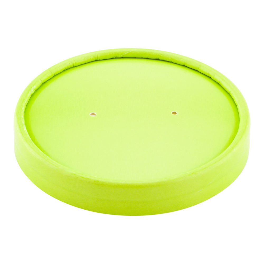 Bio Tek Round Eco Green Paper Soup Container Lid - Fits 12 oz - 200 count box