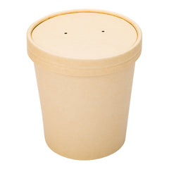 Bio Tek Round Bamboo Paper Soup Container Lid - Fits 16 oz - 200 count box