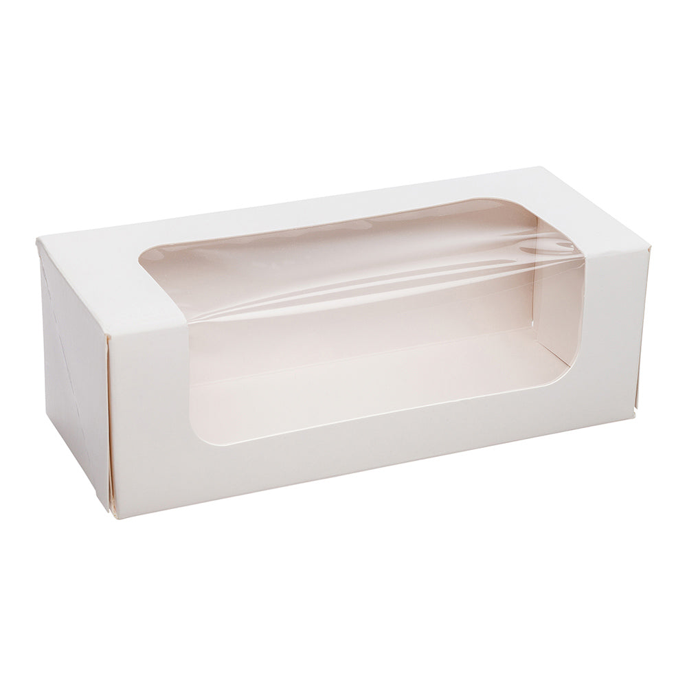 Cafe Vision 13 oz Rectangle White Paper Small Take Out Container - 6" x 2 1/2" x 2" - 200 count box