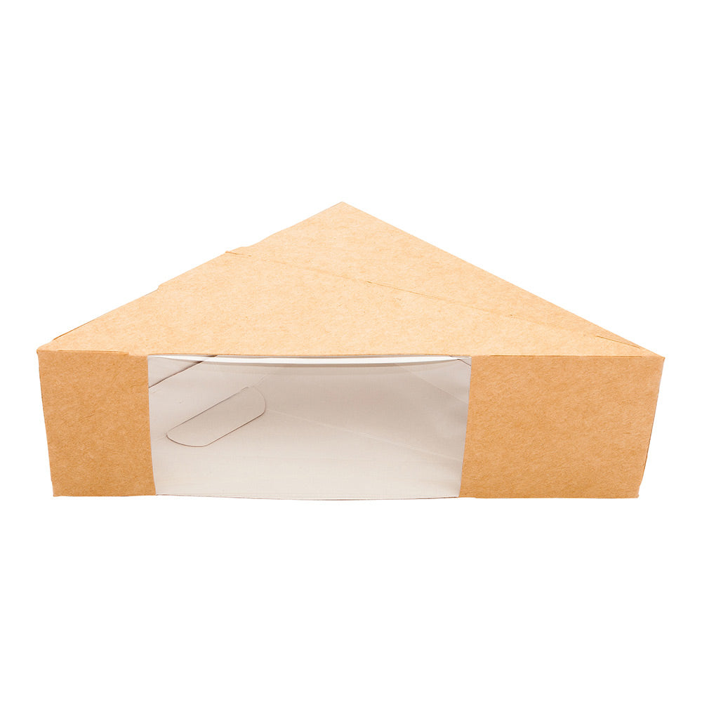 Cafe Vision Triangle Kraft Paper Small Sandwich Box - 4 3/4" x 4 3/4" x 2" - 200 count box