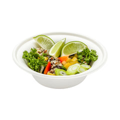 Pulp Tek 12 oz Round White Sugarcane / Bagasse Bowl - 6