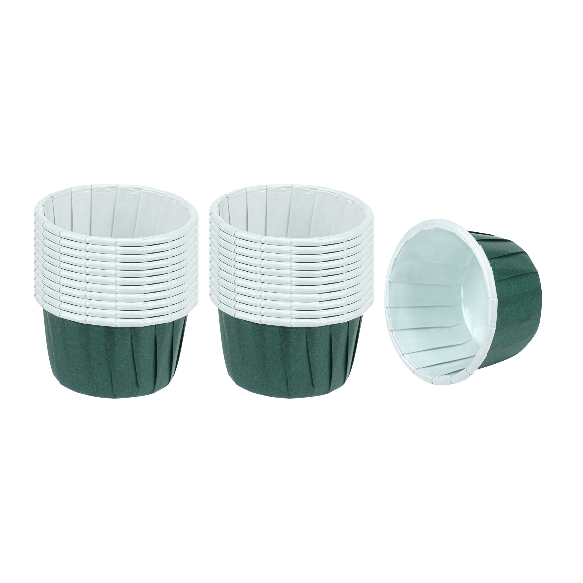 Panificio 1 oz Round Forest Green Paper Small Baking Cup - Pleated - 2" x 2" x 1 1/4" - 200 count box